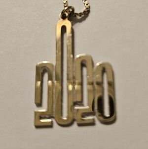 2020 Chain Style Necklace Gold Plated Box Chain F*ck 2020